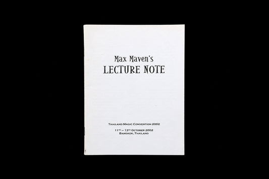 Max Maven's Lecture Note (2002)