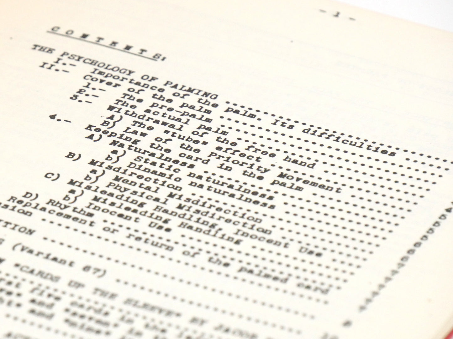 The Psychology of Palming (1982)