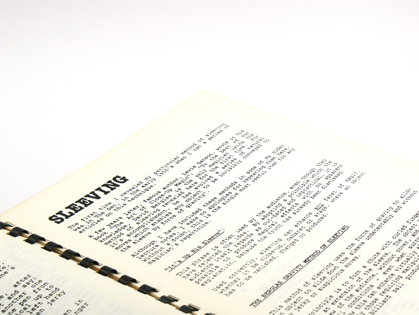 David Berglas Lecture Notes 2巻セット(1991)